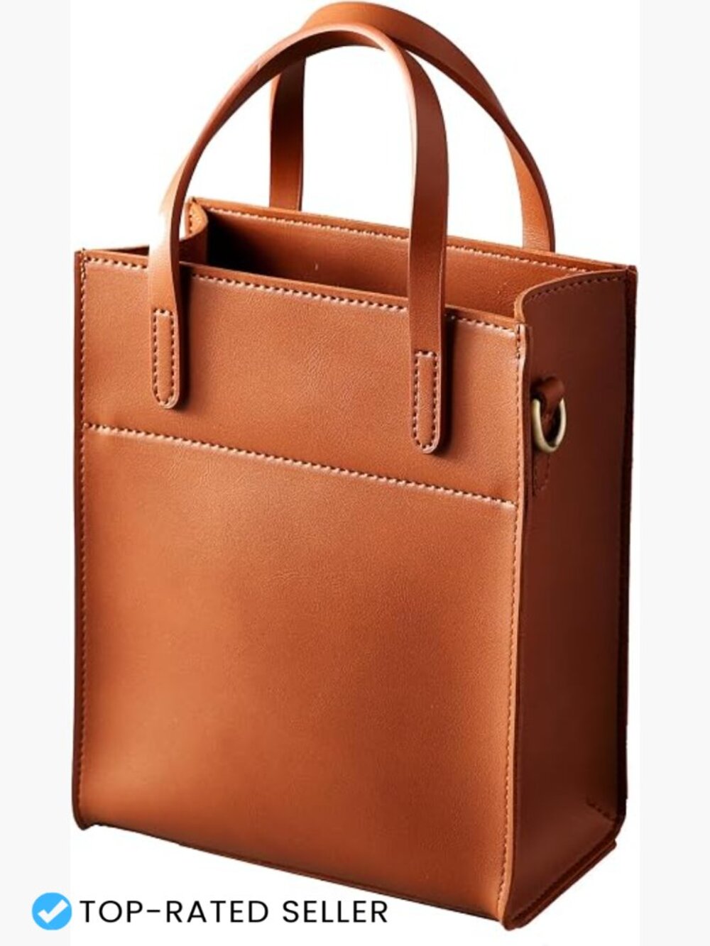 Vintage Vegan Leather Mini Tote Bag Women Small Satchel Handbag Adjustable